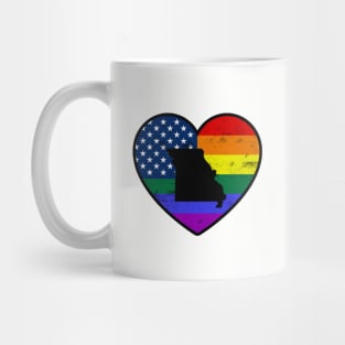 Missouri United States Gay Pride Flag Heart Mug